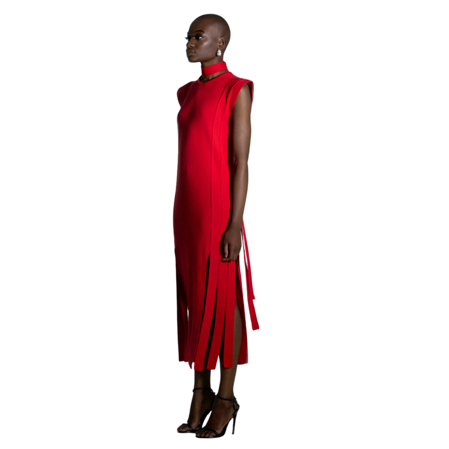 Fringe Midi Dress - Red