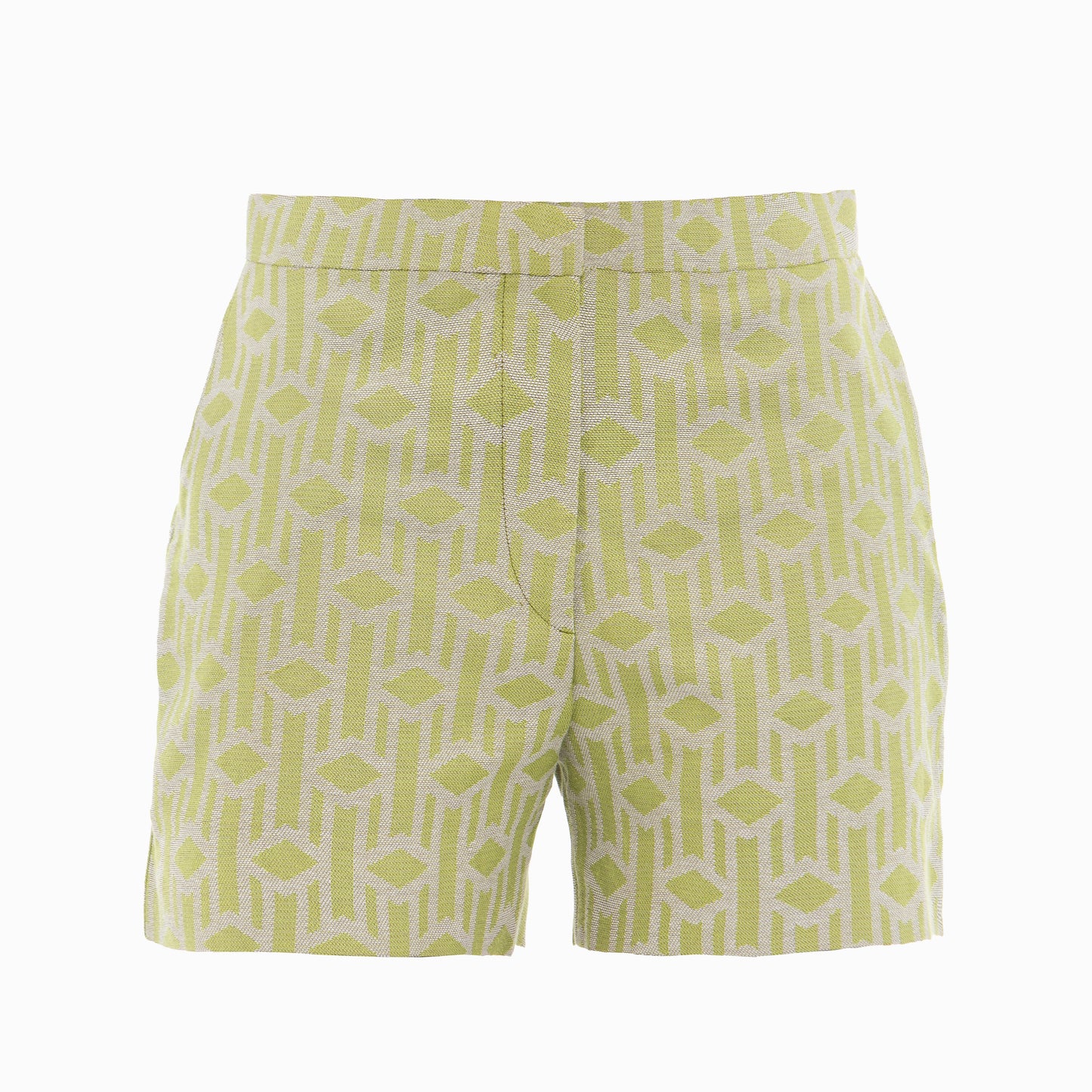 Monogram Logo Jacquard Cotton Shorts - Green