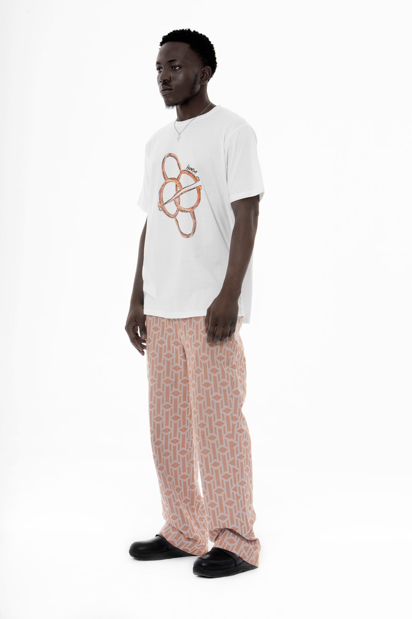 Monogram Logo Jacquard Pants- Orange