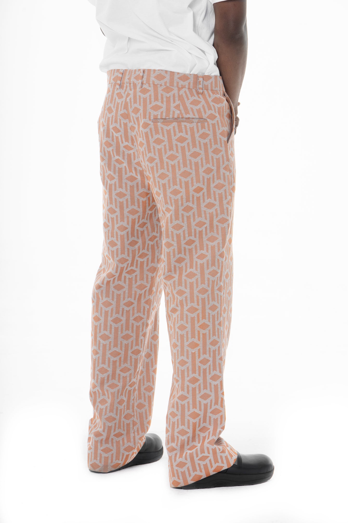 Monogram Logo Jacquard Pants- Orange