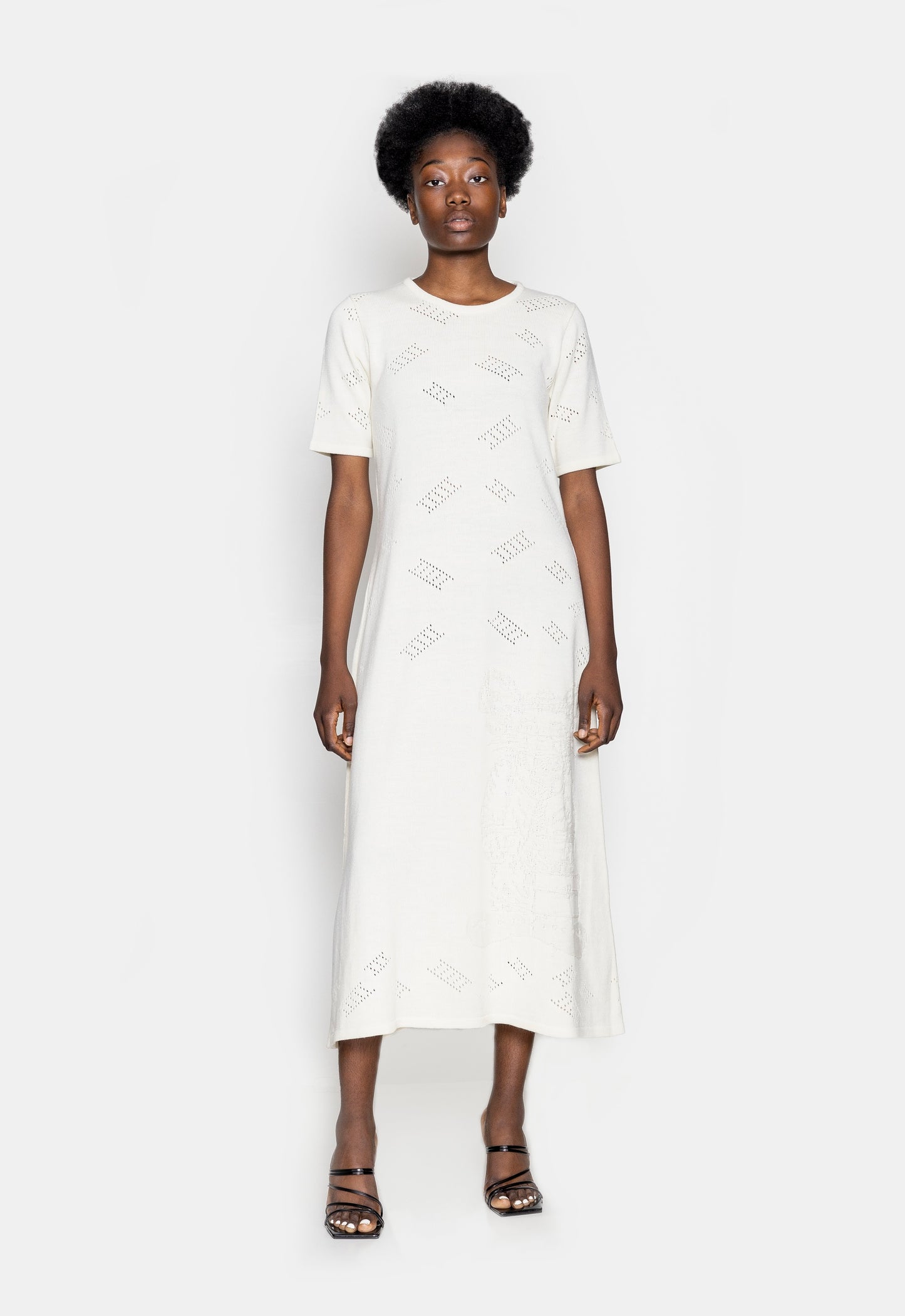 Midi Knit Dress - White