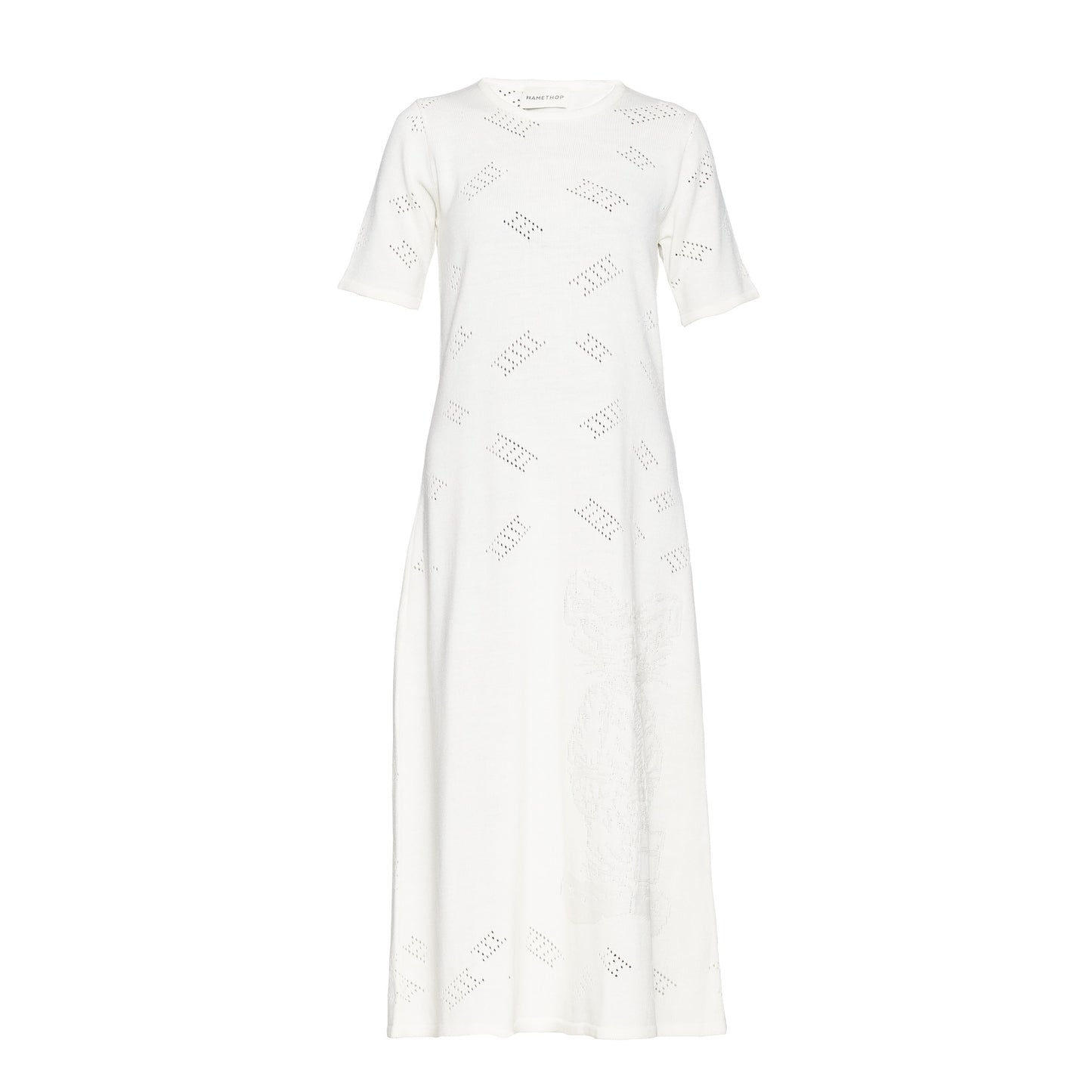 Midi Knit Dress - White