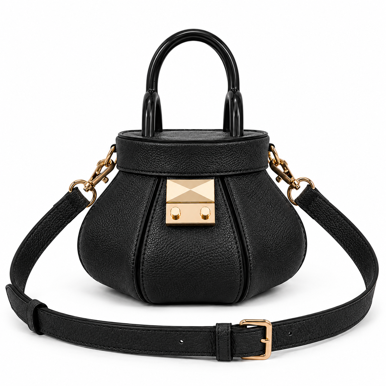 Tiebele Mini Arc Bag - Grain Black