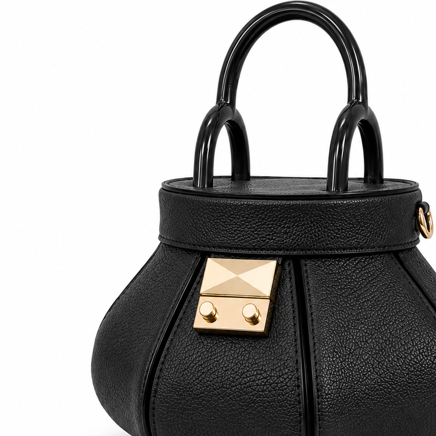 Tiebele Mini Arc Bag - Grain Black