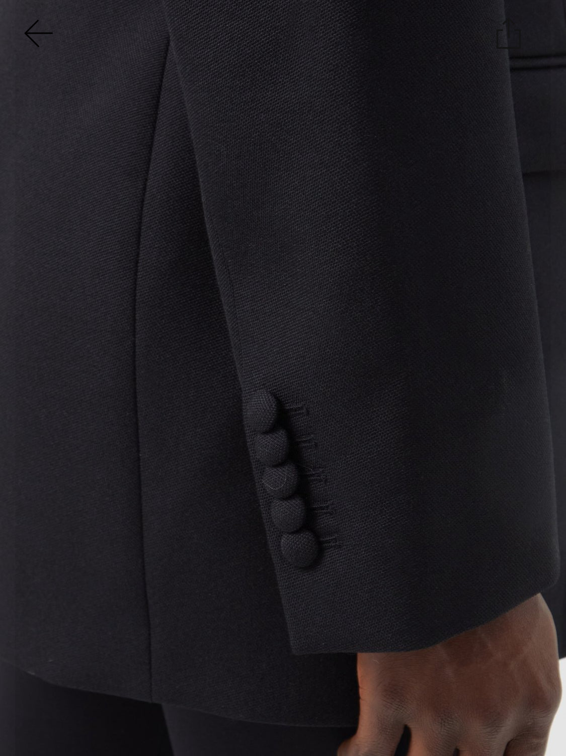 Pearl Button Wool Suit Black