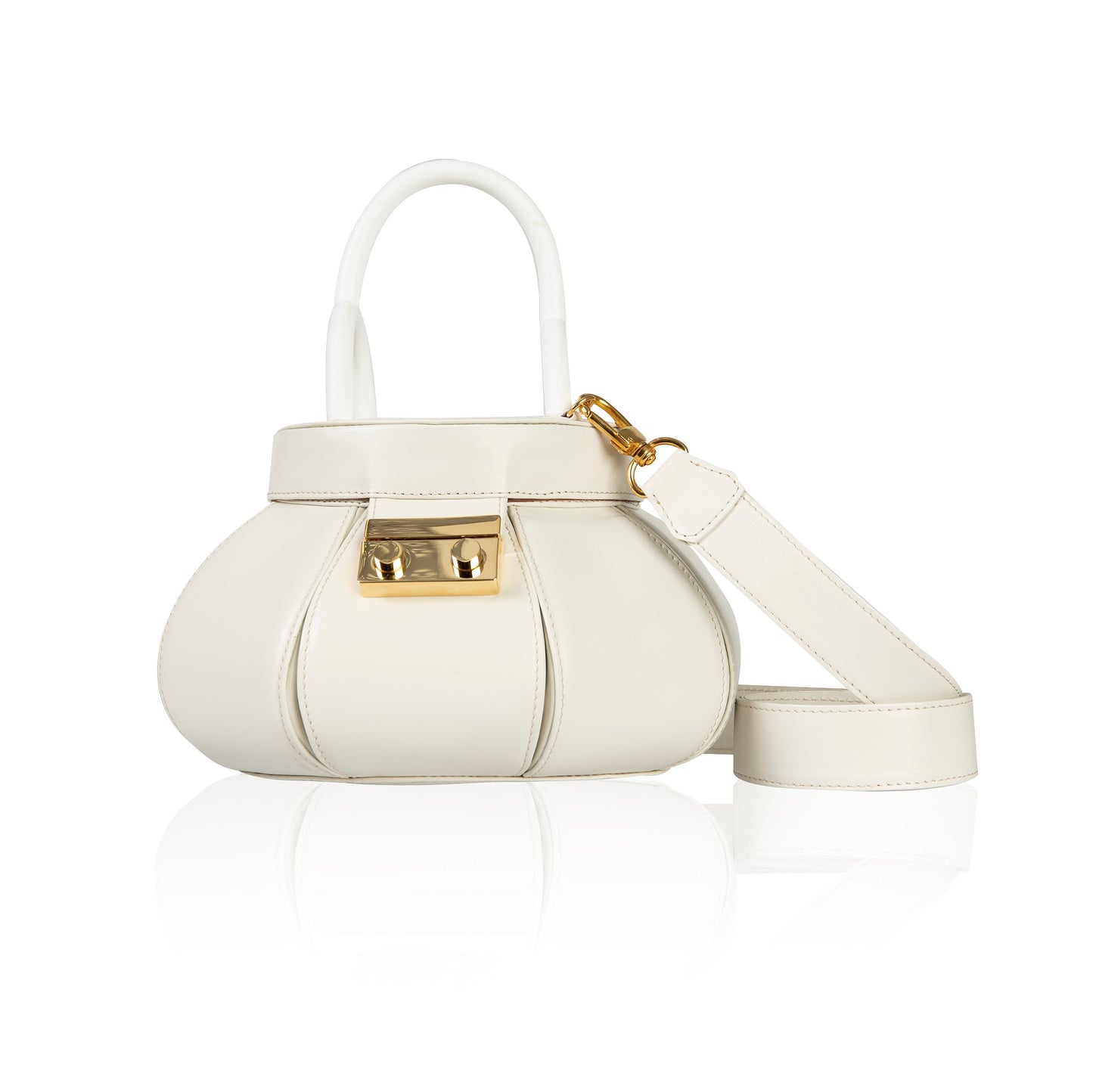 Tiebele Mini Arc Bag: Off - White